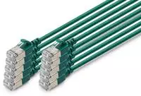 DIGITUS CAT 6A F-FTP Slim Patchkabel, 2 m, Gr&uuml;n, 10 St&uuml;ck, 2 m, Cat6a, F/FTP (FF...