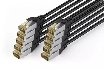Digitus CAT 6A S-FTP OUTDOOR 10X3M BLK KU PE AWG 26/7 10 PACK BLACK (DK-1644-A-030-OD-10)