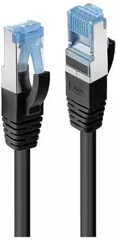 Lindy Patch-Kabel RJ-45 (S) RJ-45 (S) 50cm SFTP PiMF CAT 6a gepresst glatt Schwarz (47176)