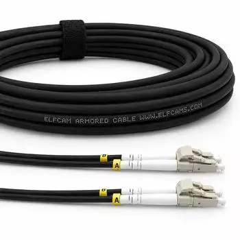 Elfcam 100m Gepanzerte Glasfaser-kabel LC/UPC auf LC/UPC OM3 Multimode Duplex