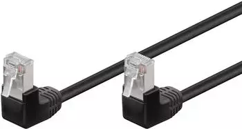 Wentronic CAT 5e Patchkabel 2x 90&deg; gewinkelt F/UTP Schwarz 1 m CCA 2x RJ45-Stecker 90&deg; (8P8C) (96078)