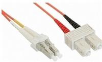 Inline LWL Duplex Kabel, LC/SC, 50/125&mu;m, OM2, 5m Glasfaserkabel