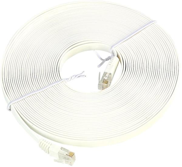Fibrionic Netzwerk-Kabel Cat5e flach, weiß, 10m