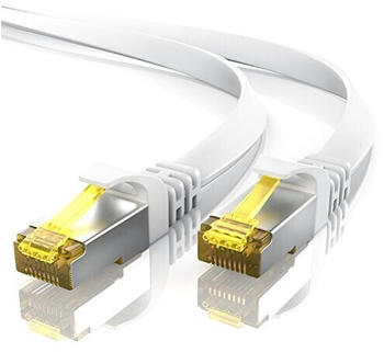 CSL CAT 7 Ethernet Flachbandkabel 0,25m weiß
