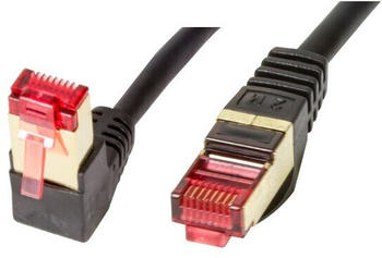 BIGtec S/FTP Premium Ethernet LAN Patchkabel CAT 5E gewinkelt 1m schwarz (BIG2118)