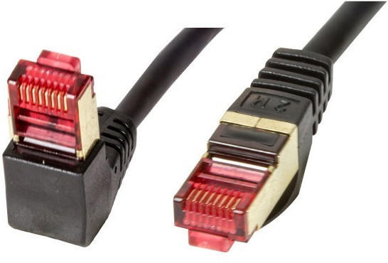 BIGtec S/FTP Premium Ethernet LAN Patchkabel CAT 5E gewinkelt 1,5m schwarz (BIG2110)