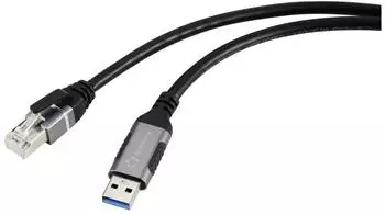 Renkforce USB 3.2 Gen 1 auf RJ45 Adapterkabel, Aluminium, 5m (RF-6055786)
