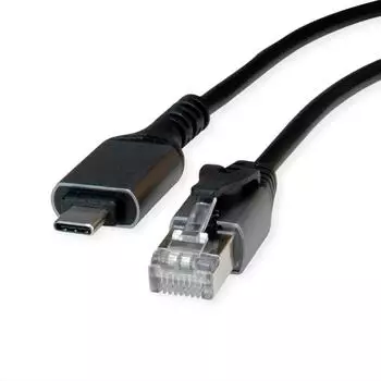 Value USB-C zu RJ45 Gigabit Ethernet Konverterkabel, USB 3.2 Gen 2, 2m, schwarz (12991167)