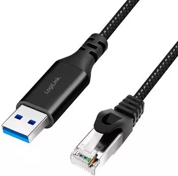 LogiLink USB 3.0 Ethernet-Kabel USB-A auf RJ45, S/FTP CAT6, 2m (CU0402)