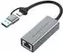 Conceptronic ABBY08G USB-C/A auf Gigabit Ethernet Adapter 2-in-1 5000Mbit/s (ABBY08G)