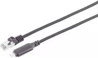 USB-C LAN Adapterkabel 1G USB-C > RJ45 ALU schwarz 5,0m
