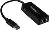 StarTech USB 3.0 zu Gigabit Ethernet mit USB Port Schwarz