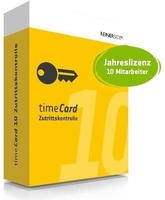 ReinerSCT timeCard Jahreslizenz Zutrittskontrolle 10 Mitarbeiter (ESD, 1 Jahr)
