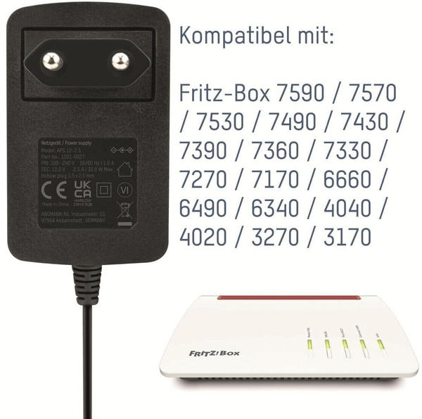 Ansmann Netzteil FritzBox 7590 / 7530 / 7490 / 7430 / 6660 (APS 12-2.5)