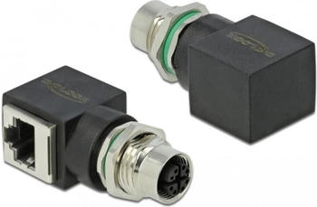 DeLock Netzwerkadapter - 8-polig M12 (W) gerade bis RJ-45 (W) gewinkelt - CAT 6a &ndash; schwarz (66316)