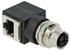 DeLock Netzwerkadapter - 8-polig M12 (W) gerade bis RJ-45 (W) gewinkelt - CAT 6a – schwarz (66316)