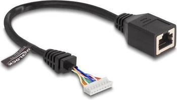 DeLock Kabel RJ45 Buchse zu Pfostenbuchse 2,00 mm 8 Pin Cat.5e 23 cm schwarz (88006)