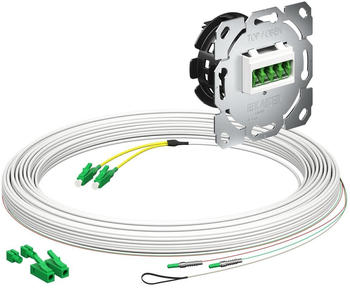 Kaiser Elektro Teilnehmeranschluss (Gf-TA) E3S Connect®, Unterputz, 2xF, LC/APC QD, L=15m, HÜP (4250020)