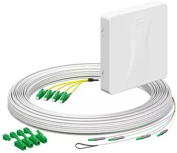 Kaiser Elektro Teilnehmeranschluss (Gf-TA) E3S Connect&reg;, Aufputz, 4xF, LC/APC DX, L=20m, H&Uuml;P (4252041)