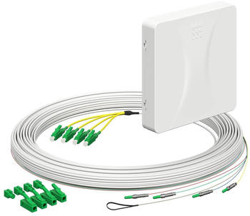 Kaiser Elektro Teilnehmeranschluss (Gf-TA) E3S Connect®, Aufputz, 4xF, LC/APC DX, L=15m, HÜP (4252040)