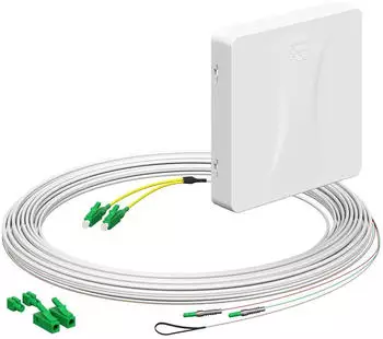 Kaiser Elektro Teilnehmeranschluss (Gf-TA) E3S Connect&reg;, Aufputz, 2xF, LC/APC DX, L=10m, H&Uuml;P (4252034)