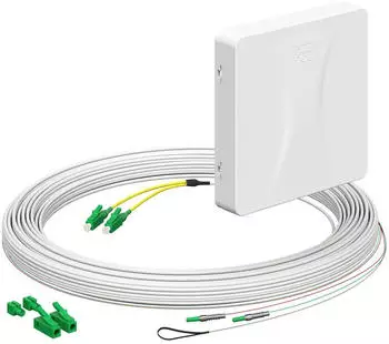 Kaiser Elektro Teilnehmeranschluss (Gf-TA) E3S Connect&reg;, Aufputz, 4xF, LC/APC DX, L=20m, H&Uuml;P (4252035)