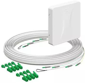 Kaiser Elektro Teilnehmeranschluss (Gf-TA) E3S Connect&reg;, Aufputz, 4xF, LC/APC DX, L=20m, Gf-GV (4252051)