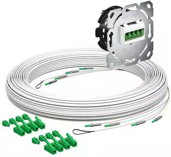 Kaiser Elektro Teilnehmeranschluss (Gf-TA) E3S Connect&reg;, Unterputz, 4xF, LC/APC QD, L=30m, Gf-GV (4250038)