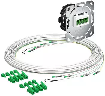 Kaiser Elektro Teilnehmeranschluss (Gf-TA) E3S Connect&reg;, Unterputz, 4xF, LC/APC QD, L=10m, Gf-GV (4250034)