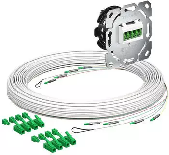 Kaiser Elektro Teilnehmeranschluss (Gf-TA) E3S Connect&reg;, Unterputz, 4xF, LC/APC QD, L=20m, Gf-GV (4250036)
