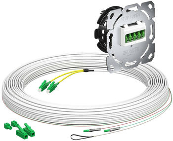 Kaiser Elektro Teilnehmeranschluss (Gf-TA) E3S Connect®, Unterputz, 2xF, LC/APC QD L=20m HÜP (4250021)