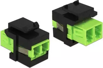 DeLock 86330N Keystone LC Duplex Buchse > Buchse MM schwarz