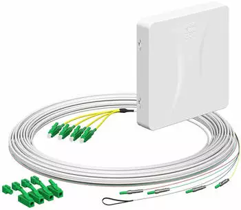 Kaiser Elektro Teilnehmeranschluss (Gf-TA) E3S Connect&reg;, Aufputz, 4xF, LC/APC DX L=10m H&Uuml;P (4252039)