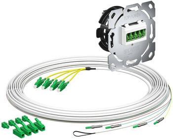 Kaiser Elektro Teilnehmeranschluss (Gf-TA) E3S Connect&reg;, Unterputz, 4xF, LC/APC QD L=10m H&Uuml;P (4250024)