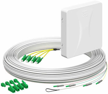 Kaiser Elektro Teilnehmeranschluss (Gf-TA) E3S Connect&reg;, Aufputz, 4xF, LC/APC DX L=90m H&Uuml;P (4252079)