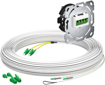 Kaiser Elektro Teilnehmeranschluss (Gf-TA) E3S Connect®, Unterputz, 2xF, LC/APC QD L=30m HÜP (4250023)