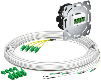Kaiser Elektro Teilnehmeranschluss (Gf-TA) E3S Connect&reg;, Unterputz, 4xF, LC/APC QD L=15m H&Uuml;P (4250025)