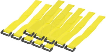 LogiLink Klettband mit Schlinge 300 x 20 mm gelb 10er-Pack
