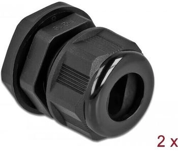 DeLock 60385 Kabelverschraubung PG16 f&uuml;r Flachkabel sw 2 Stk