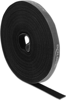 DeLock 18385 Klettband auf Rolle 10 m x 15 mm schwarz
