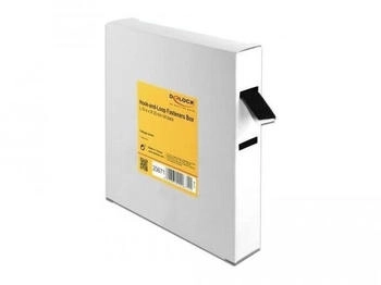 DeLock Klettband auf Rolle L 10 m x B 20 mm in Box schwarz (20671)