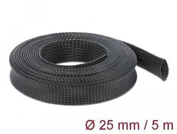DeLock 18851 Geflechtschlauch dehnbar 5 m x 25 mm schwarz