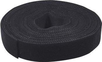 LogiLink Klettband 20 mm x 10 m schwarz starke Haftung zuschneidbar mehrfach verwendbar 1 Stück (KAB0055)