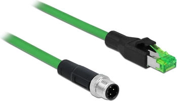 DeLock 85438 Netzwerkkabel M12 Stecker 4 Pin D-kodiert > RJ45 Stecker PVC 2 m