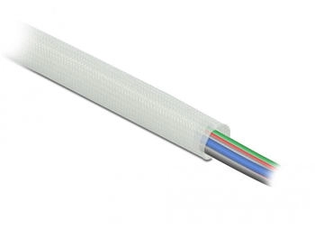 DeLock 18927 Schutzschlauch Glasfasergeflecht 10 m x 4 mm wei&szlig;