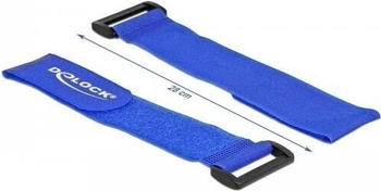 DeLock 19536 Klett-Kabelbinder mit Schlaufe L 280 x B 38 mm blau 3 St&uuml;ck