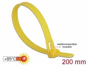 DeLock Kabelbinder 20cm Gelb (Packung mit 100) (18759)