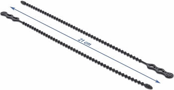 DeLock Beaded Kabelbinder 21cm Schwarz (Packung mit 10) (18966)
