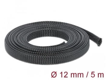 DeLock 18849 Geflechtschlauch dehnbar 5 m x 12 mm schwarz