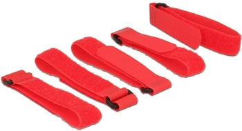 DeLock Klettverschluss 30cm Rot (Packung mit 5) (18705)